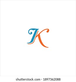 Diseño abstracto del logotipo de la letra K sobre fondo de color blanco. icono k