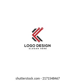 Logo de la letra K marca abstracta logo diseño vectorial