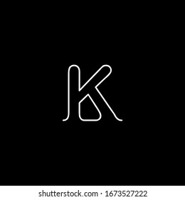 K letter logo with black background.The letter icon.The white letter design.