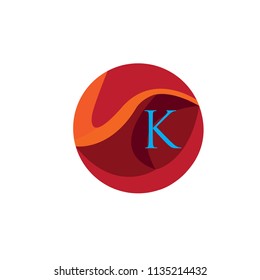 K Letter Logo With Circle Background