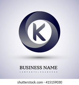 K letter logo in the circle. Vector design template elements for your application or company identity.