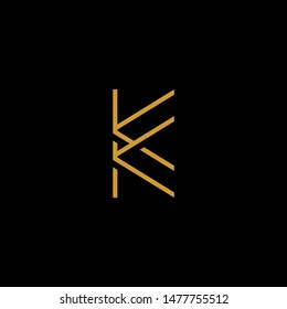 K Letter Logo concept. Creative Minimal emblem design template. Universal elegant icon. Premium business finance logotype. Graphic Alphabet Symbol for Corporate Business Identity. Vector element