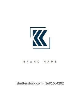 K Letter Logo concept. Creative Minimal emblem design template. Universal elegant icon. Premium business finance logotype. Graphic Alphabet Symbol for Corporate Business Identity. Vector element