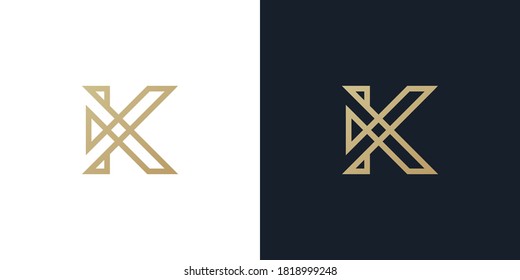 K Letter Logo concept. Creative Minimal emblem design template. Universal elegant icon. Premium business finance logotype. Graphic Alphabet Symbol for Corporate Business Identity. Vector Illustration