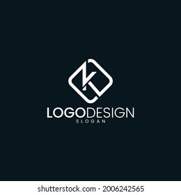 K Letter Logo concept. Creative Minimal emblem design template. Universal elegant icon. Premium business finance logotype