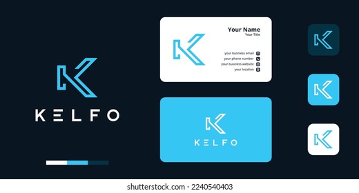 K Letter Logo concept. Creative Minimal emblem design template.Premium business finance logotype.