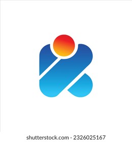 K Letter Logo concept. Creative Minimal emblem design template. Universal elegant icon. Premium business finance logotype. Graphic Alphabet Symbol for Corporate Business Identity. Vector element
