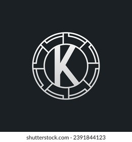 K Letter Logo Concept. Creative Minimal Monogram K Logo Template. Universal Premium Logotype