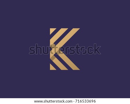 K Letter Logo concept. Creative Minimal emblem design template. Universal elegant icon. Premium business finance logotype. Graphic Alphabet Symbol for Corporate Business Identity. Vector element Stok fotoğraf © 
