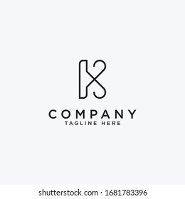 K Letra Concepto de logotipo,- Vector