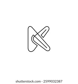 K letter logo with continuous line design style