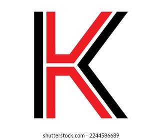 Plantilla de vectores de diseño creativo con logotipo de letra K