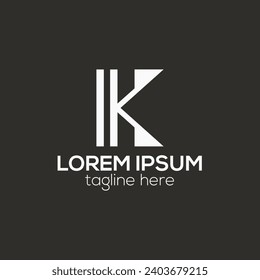 K letter logo creative minimal line k letter logo concept isolated vector template 