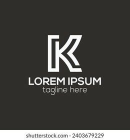 K letter logo creative minimal line k letter logo concept isolated vector template 