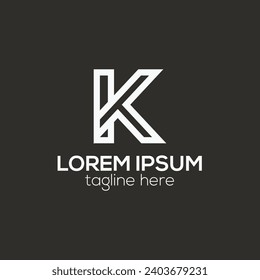 K letter logo creative minimal line k letter logo concept isolated vector template 