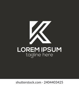 K letter logo creative minimal line k letter logo concept isolated vector template 