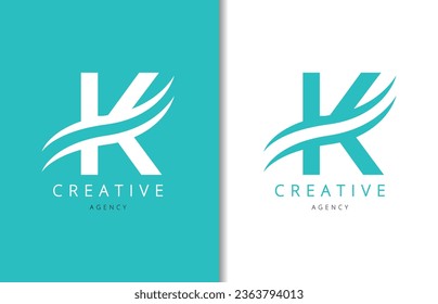 K Letter Logo Design mit Hintergrund und Creative Company Logo. Modern Lettering Fashion Design. Vektorgrafik