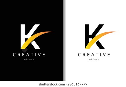 K Letter Logo Design with Background and Creative company logo. Modern Lettering Fashion Design. Vector illustration