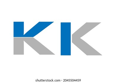 K letter logo design with blue and gry color.
