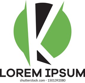 K letter logo design. Letter k in circle shape vector illustration.