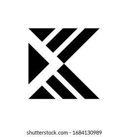K Letter Logo design concept icon template 