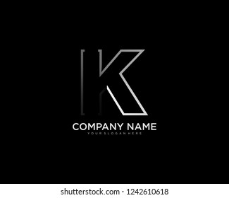 K Letter Logo Design Creative Paper Cut and Serif Font.