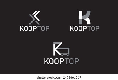 K Letter logo design with creative icons for free download

