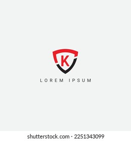 Hervorragendes, professionelles Buchstaben K Logo Design elegantem, fantasievolles künstlerisches Schwarz-Rot-Rot-Erstbasisches Monogram-Symbol