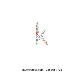 Elemento de diseño de logotipo de letra K con forma de círculo