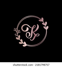 K LETRA LOGO DISEÑO DE LOGOTIPO FLOWE DECORATIVA LOGO
