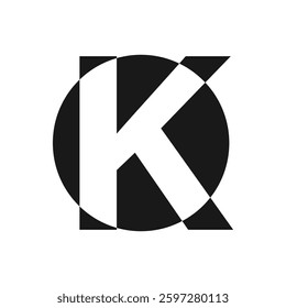 K Letter Logo Design illustration concept alphabet 