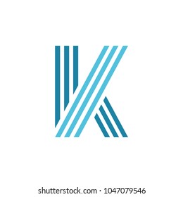 K letter logo design initials
