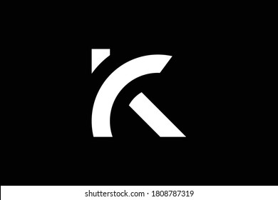 K letter logo design on luxury background. K monogram initials letter logo concept. KC icon design. CK elegant and Professional white color letter icon design on black background. K KC CK