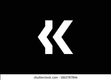 K-Brief-Logo-Design auf luxuriösem Hintergrund. KK monogram initials letter logo konzept. K Icon Design. KK elegantes und professionelles weißes Buchstabendesign auf schwarzem Hintergrund