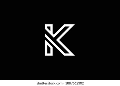 K letter logo design on luxury background. KK monogram initials letter logo concept. K icon design. KK elegant and Professional letter icon design on black background.