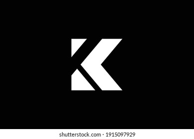 K letter logo design on luxury background. KK monogram initials letter logo concept. K icon design. KK elegant and Professional white color letter icon on black background.