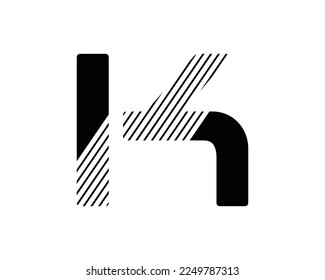Diseño del logotipo de la letra K: Ilustración del concepto de carta negra simple