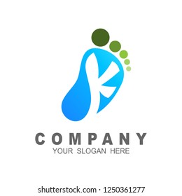 K letter logo design template, human and social icon