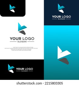 Elementos de plantilla de diseño de logotipo de letra K. Logo de la letra digital abstracta moderna. Ilustración vectorial.