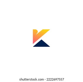 K letter logo design template elements. Modern abstract digital alphabet letter logo. Vector illustration.