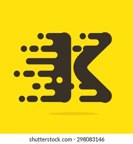 K letter logo design template. Fast speed taxi service letter. Vector design template elements for your application or company.