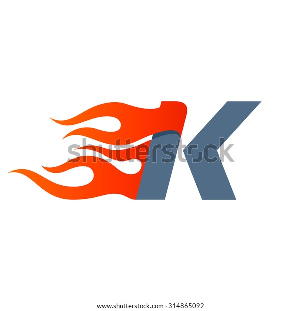 K letter logo design template. Fast fire speed\
vector unusual letter. Vector design template elements for your\
application or company.