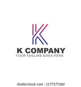 K letter logo design vector template