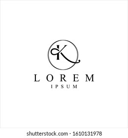  K letter logo design vector luxury feminine and elegant with monogram concept
