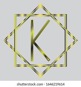 K letter Logo design vector, K letter golden logo template.