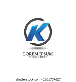 k letter k logo design and vector