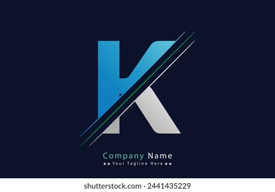 K Letter logo design vector template.