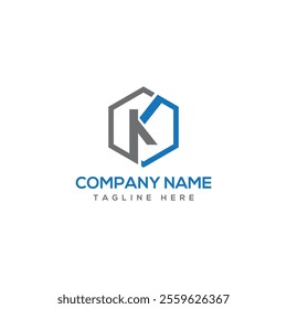 K letter logo design with vector template
