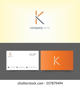 K Letter logo design vector element with Business card