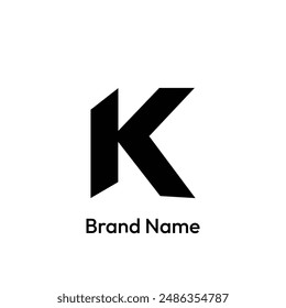 Diseño del logotipo de la letra K. fondo blanco.